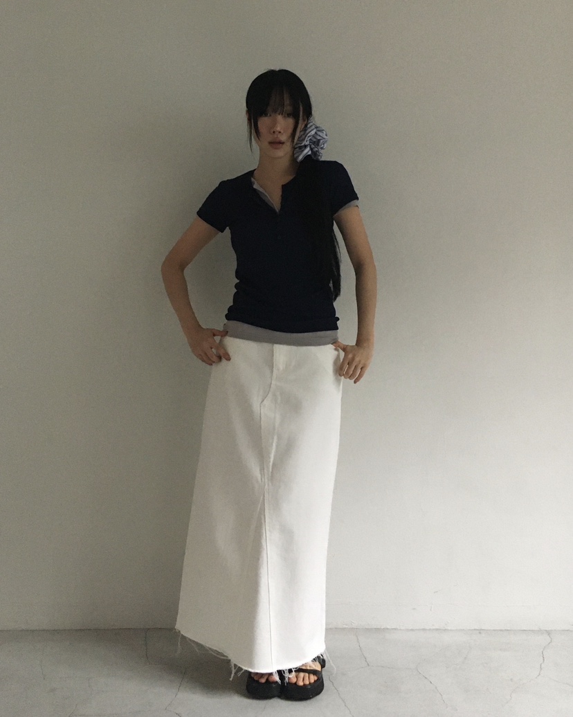 LOVE MOMENT韓國直郵女裝新款時尚休閑人氣職業長裙超長LOVE MOMENT長裙