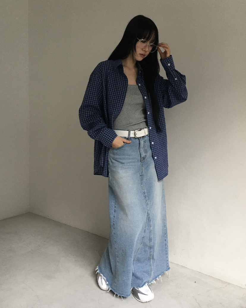 LOVE MOMENT韓國直郵女裝新款時尚休閑人氣職業長裙超長LOVE MOMENT長裙