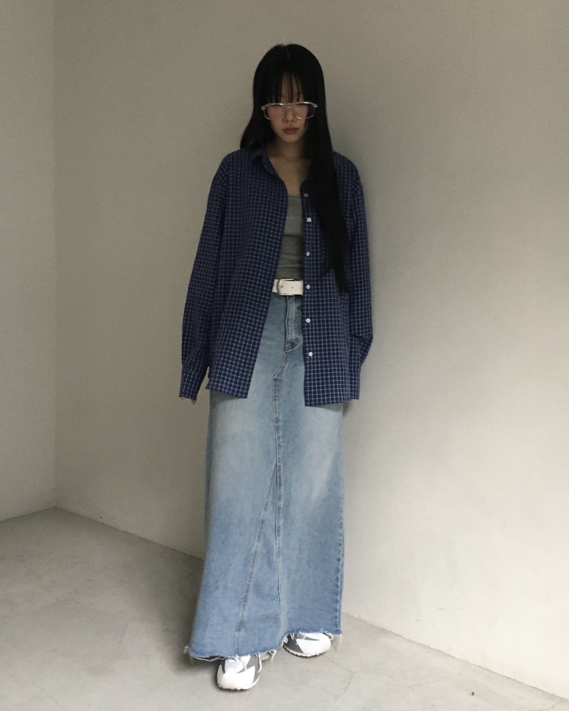 LOVE MOMENT韓國直郵女裝新款時尚休閑人氣職業長裙超長LOVE MOMENT長裙