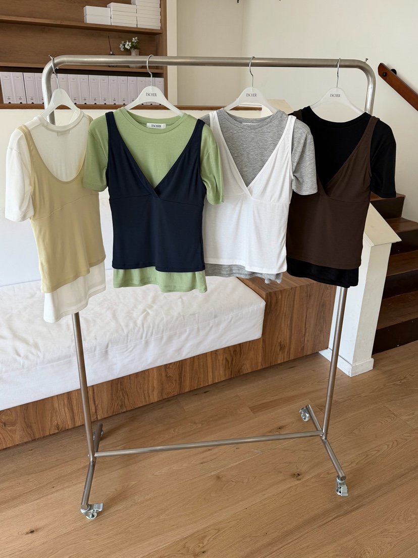 ESCHER韓國直郵實拍女士新款時尚推薦熱賣休閑職業人氣T恤ESCHERT恤