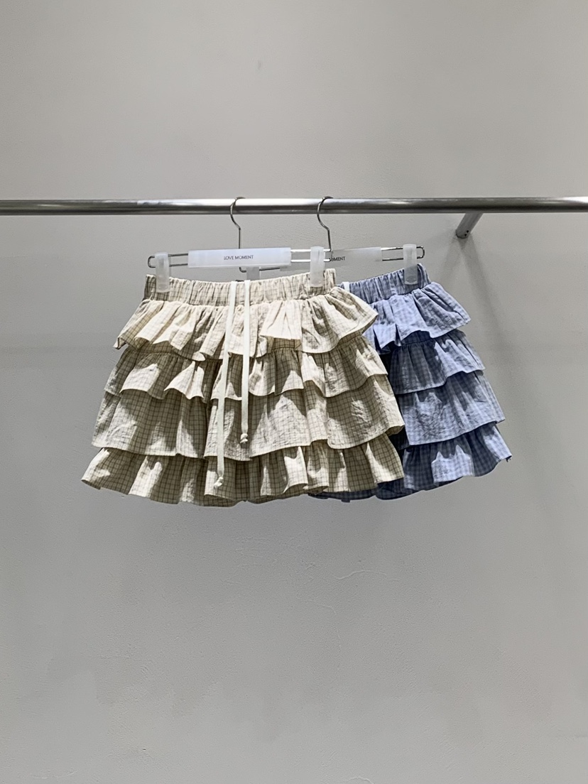 LOVE MOMENT韓國代購女裝新品熱賣職業26春夏時尚短裙格子LOVE MOMENT短裙