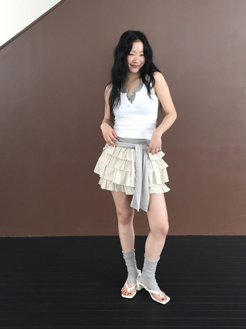 LOVE MOMENT韓國代購女裝新品熱賣職業26春夏時尚短裙格子LOVE MOMENT短裙