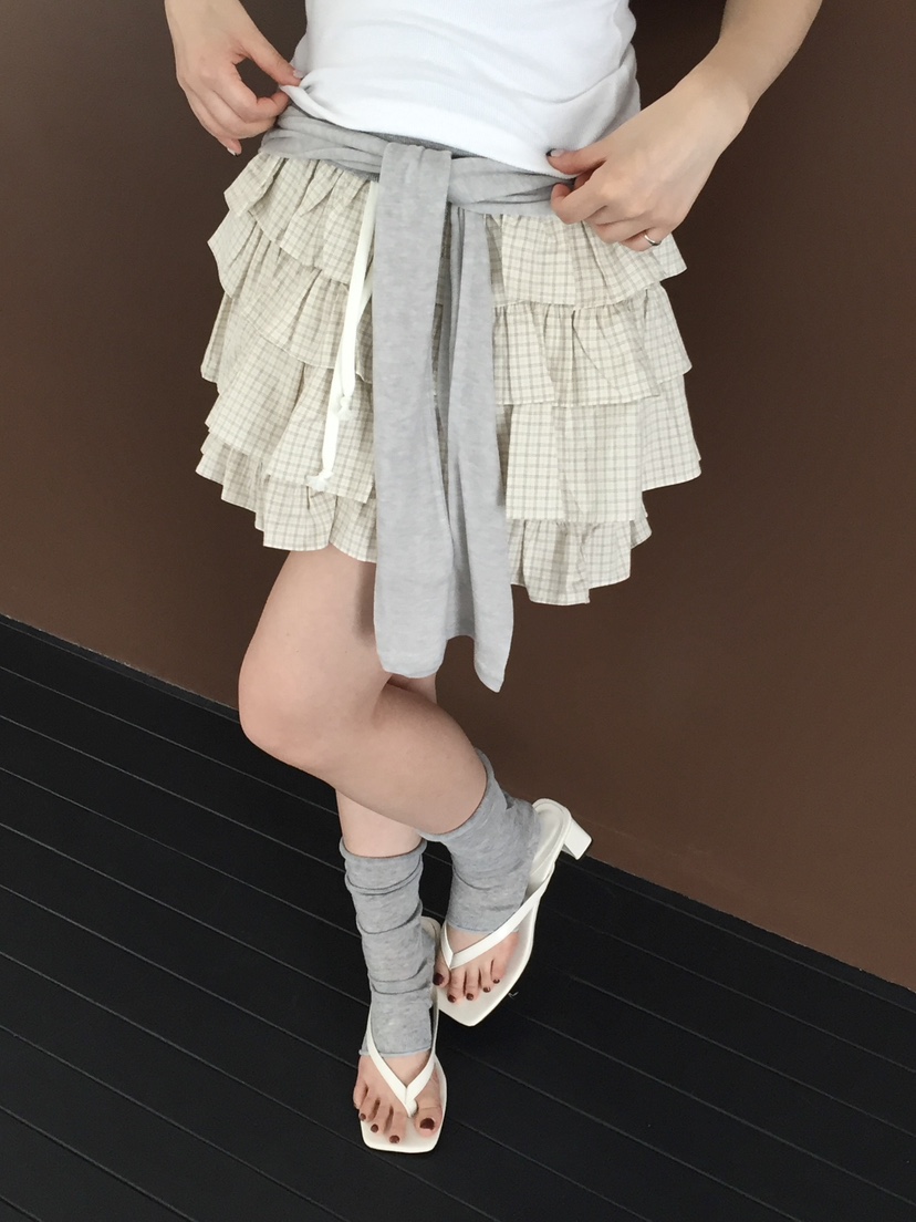 LOVE MOMENT韓國代購女裝新品熱賣職業26春夏時尚短裙格子LOVE MOMENT短裙