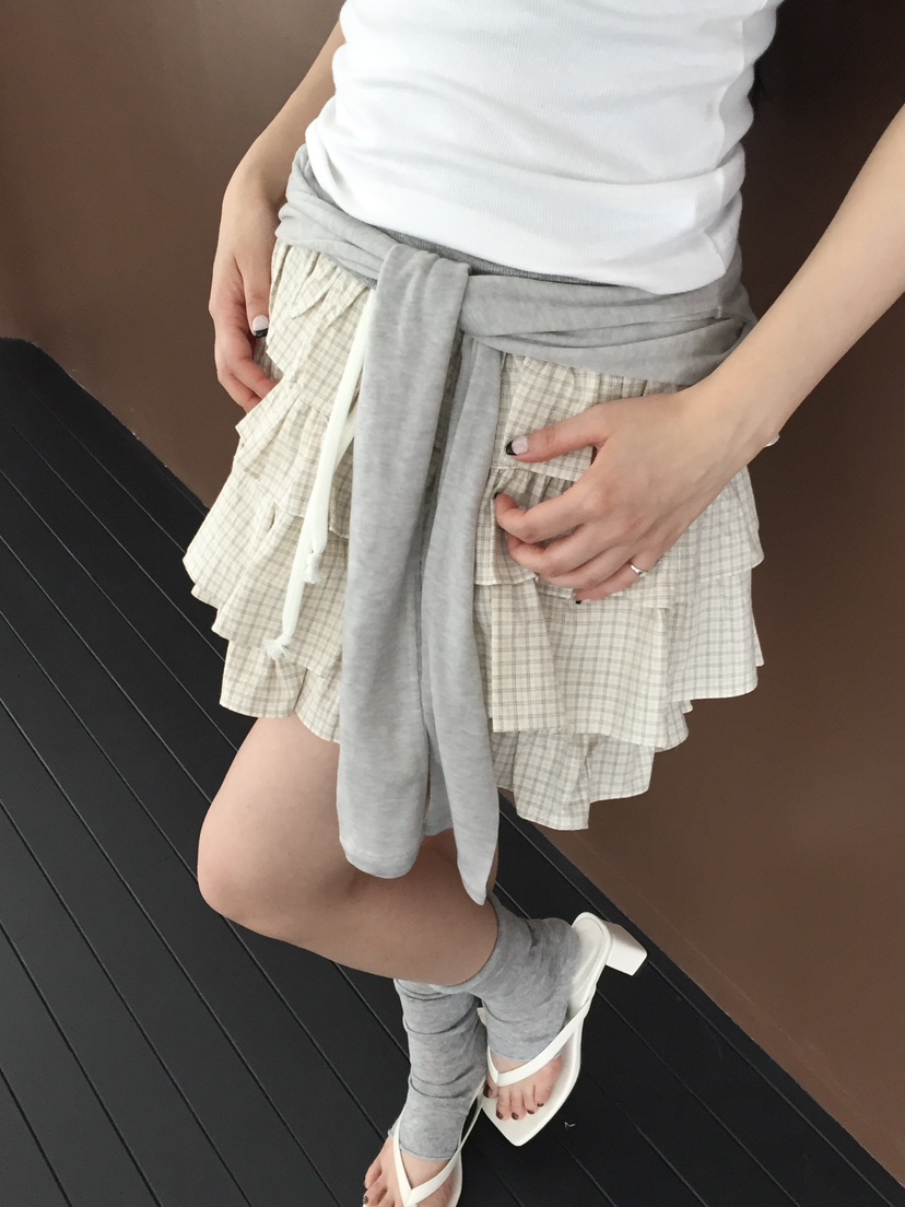 LOVE MOMENT韓國代購女裝新品熱賣職業26春夏時尚短裙格子LOVE MOMENT短裙