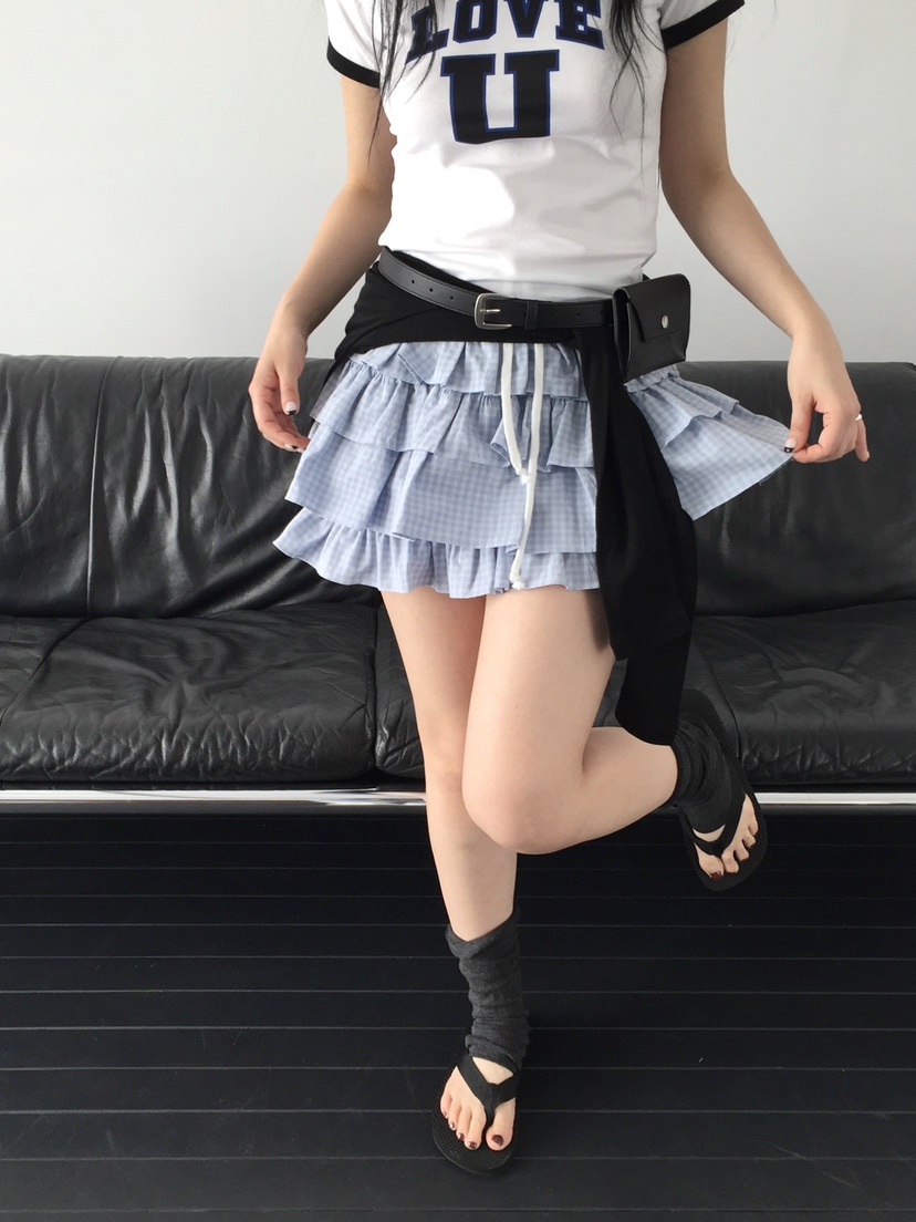 LOVE MOMENT韓國代購女裝新品熱賣職業26春夏時尚短裙格子LOVE MOMENT短裙