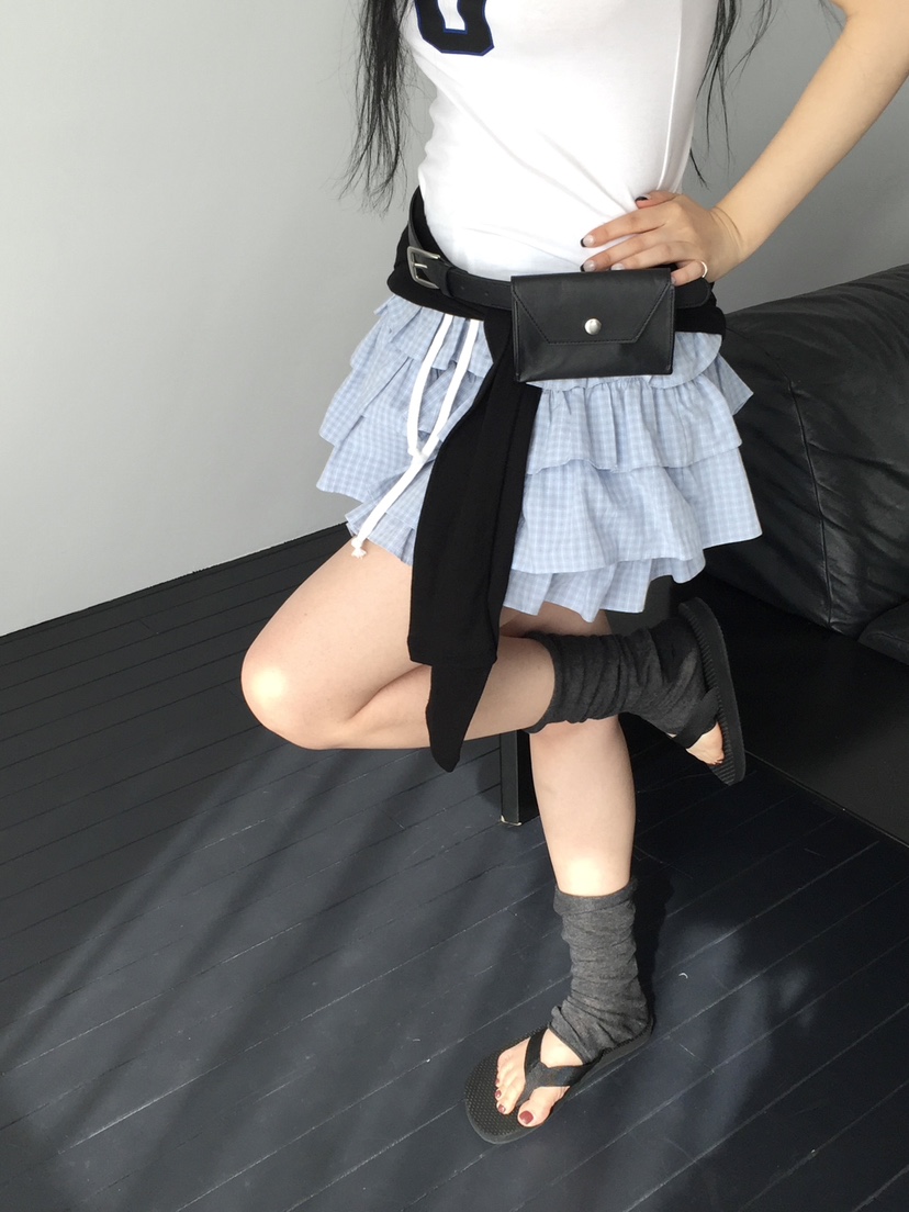 LOVE MOMENT韓國代購女裝新品熱賣職業26春夏時尚短裙格子LOVE MOMENT短裙