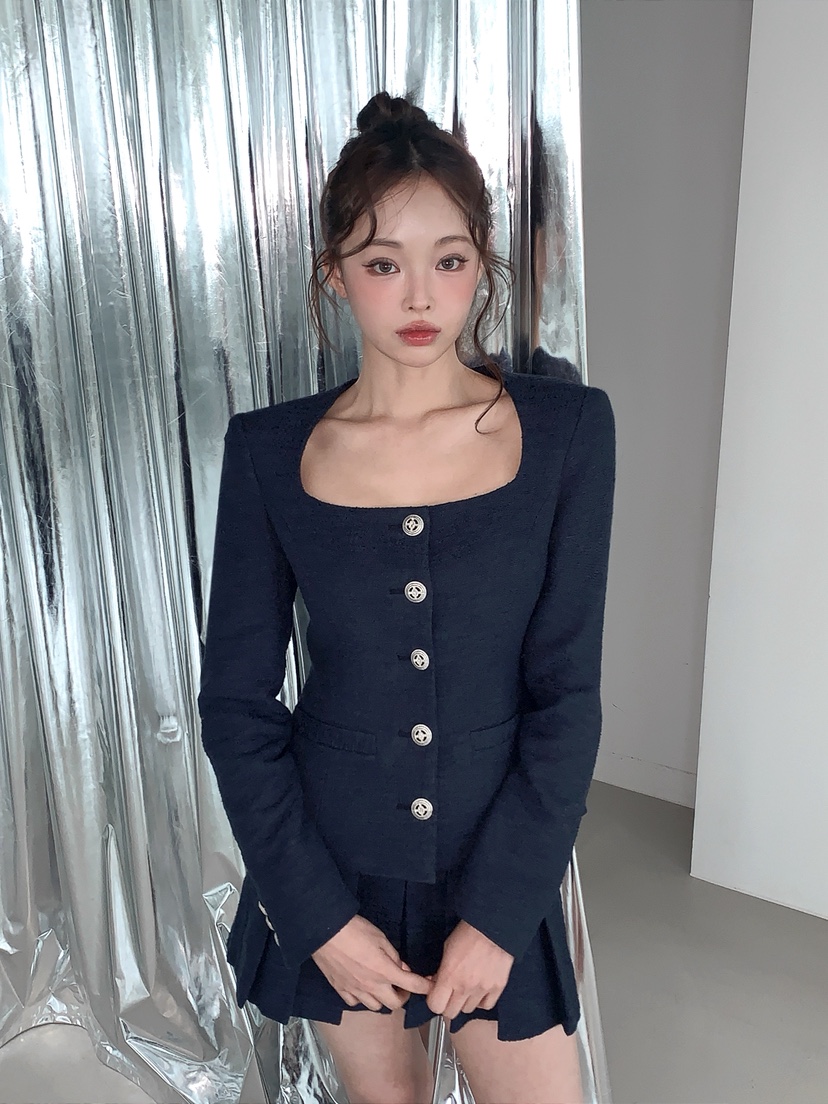 VERANDA韓國東大門直郵女裝新品推薦人氣熱賣休閑夾克粗花呢VERANDA夾克