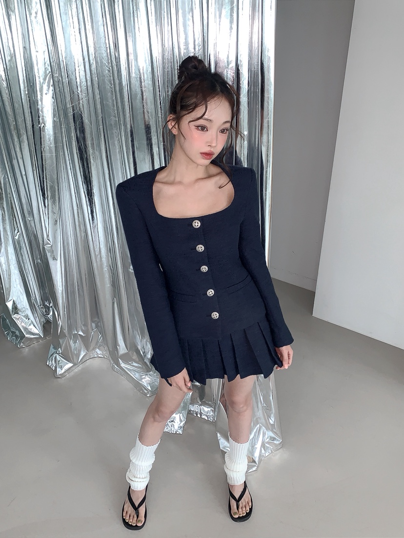 VERANDA韓國東大門直郵女裝新品推薦人氣熱賣休閑夾克粗花呢VERANDA夾克