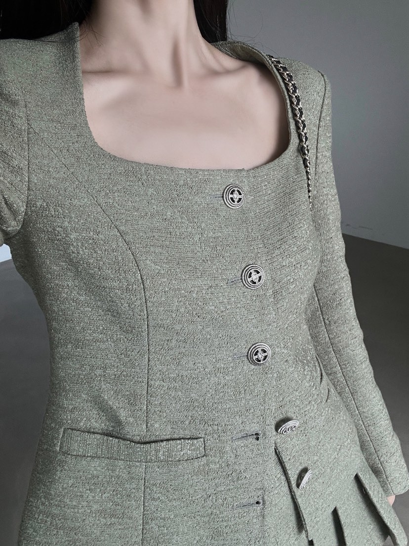 VERANDA韓國東大門直郵女裝新品推薦人氣熱賣休閑夾克粗花呢VERANDA夾克