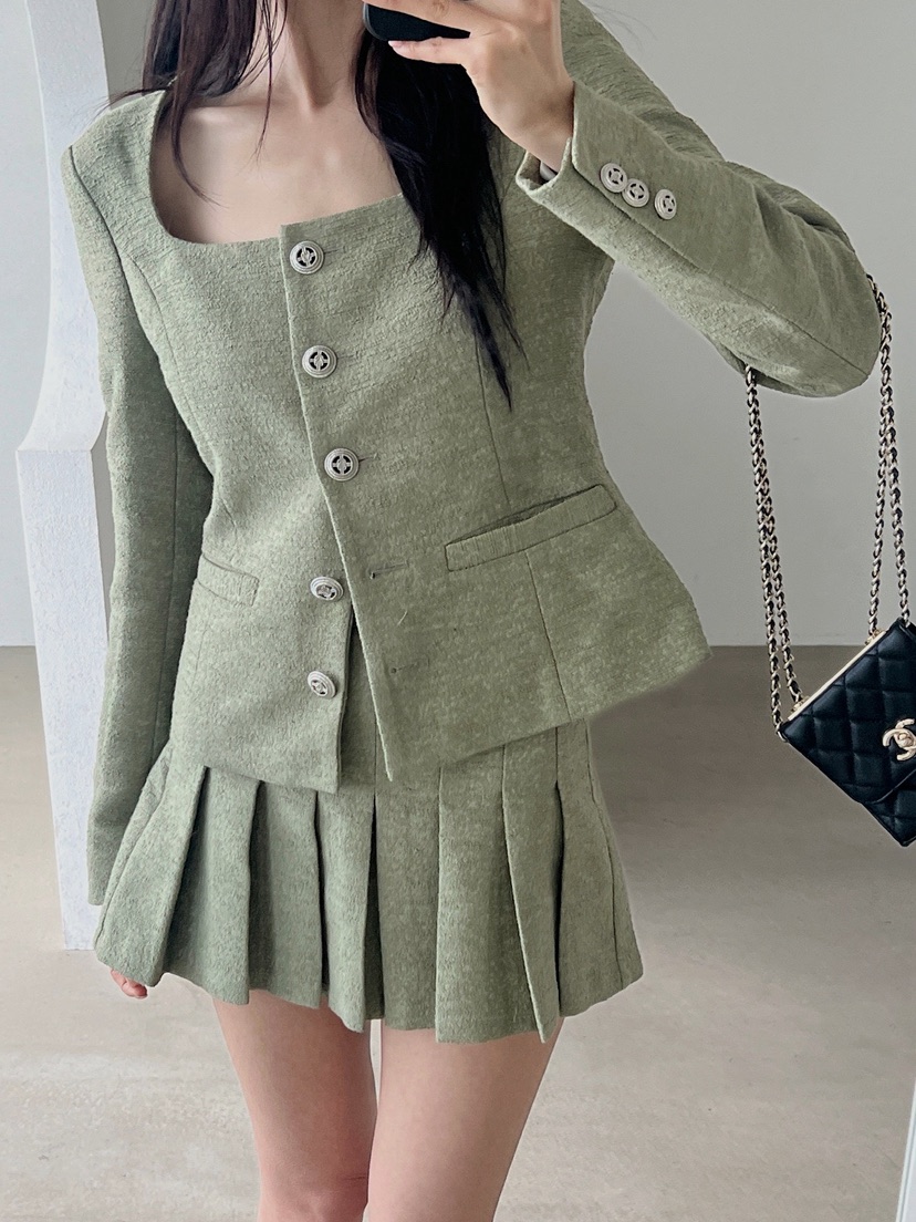 VERANDA韓國東大門直郵女裝新品推薦人氣熱賣休閑夾克粗花呢VERANDA夾克