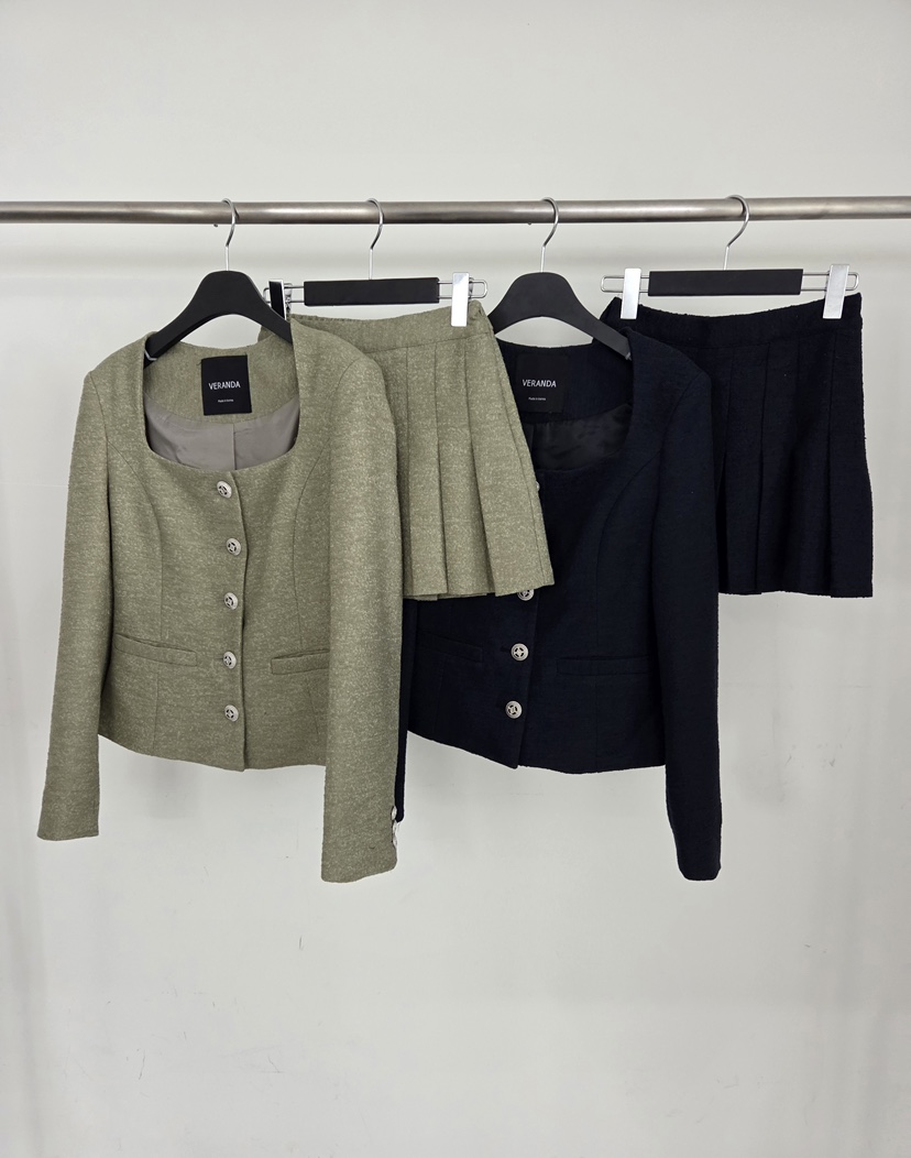 VERANDA韓國東大門直郵女裝新品推薦人氣熱賣休閑夾克粗花呢VERANDA夾克