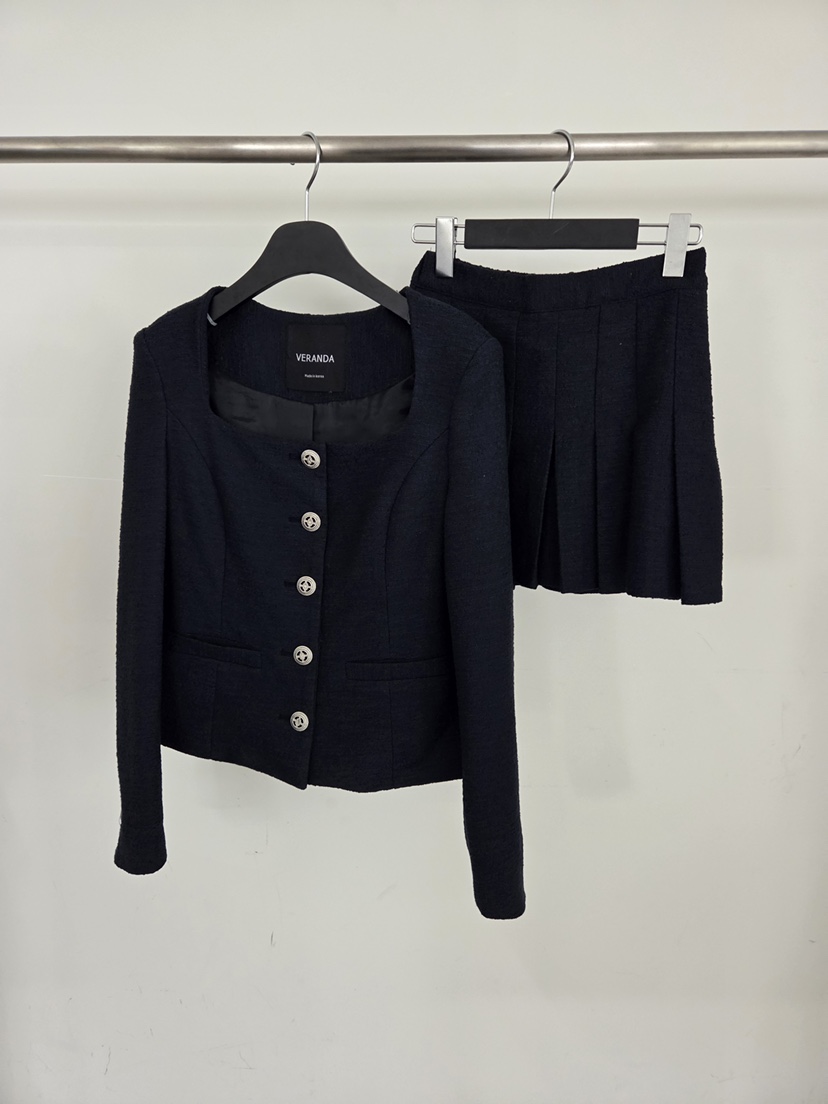 VERANDA韓國東大門直郵女裝新品推薦人氣熱賣休閑夾克粗花呢VERANDA夾克
