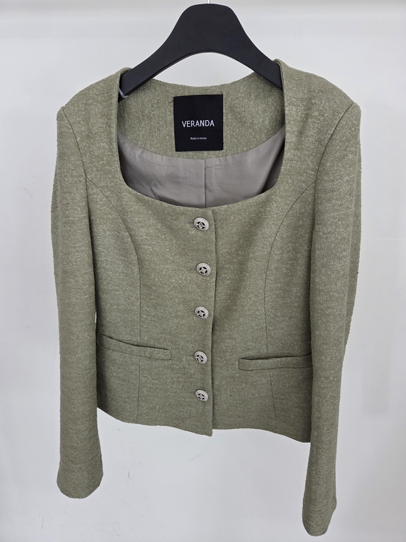 VERANDA韓國東大門直郵女裝新品推薦人氣熱賣休閑夾克粗花呢VERANDA夾克
