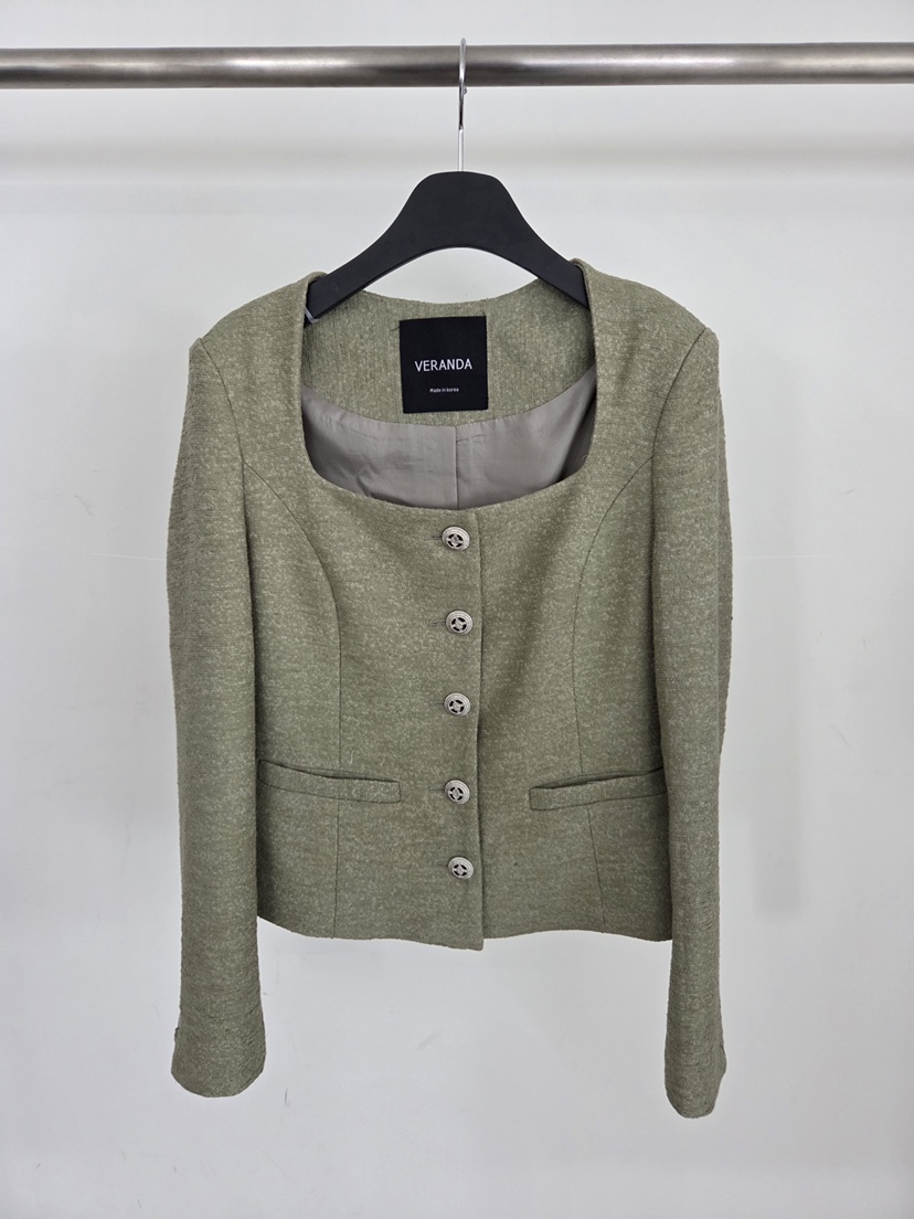 VERANDA韓國東大門直郵女裝新品推薦人氣熱賣休閑夾克粗花呢VERANDA夾克圖色1