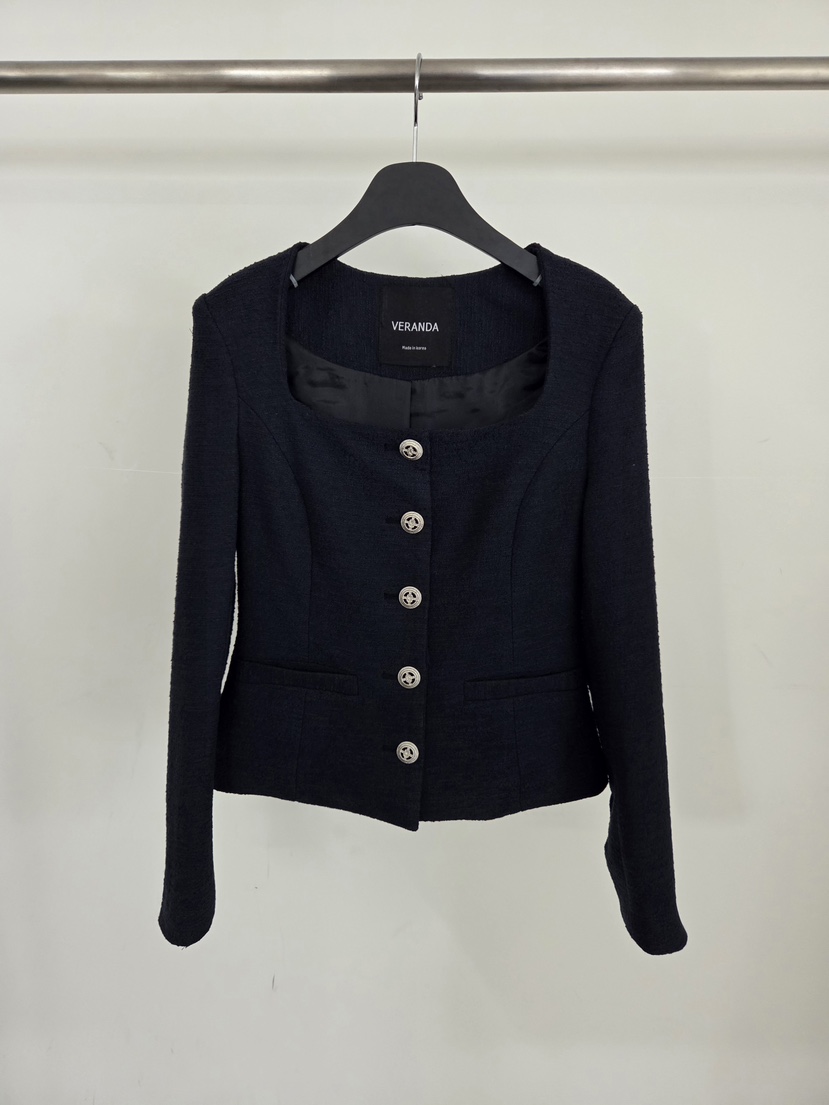 VERANDA韓國東大門直郵女裝新品推薦人氣熱賣休閑夾克粗花呢VERANDA夾克圖色2