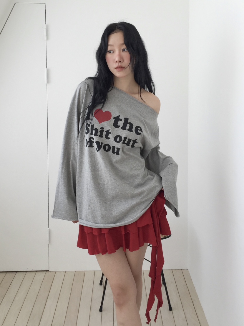 LOVE MOMENT韓國代購女士新品時尚職業人氣休閑26春夏長袖T恤LOVE MOMENT長袖T恤