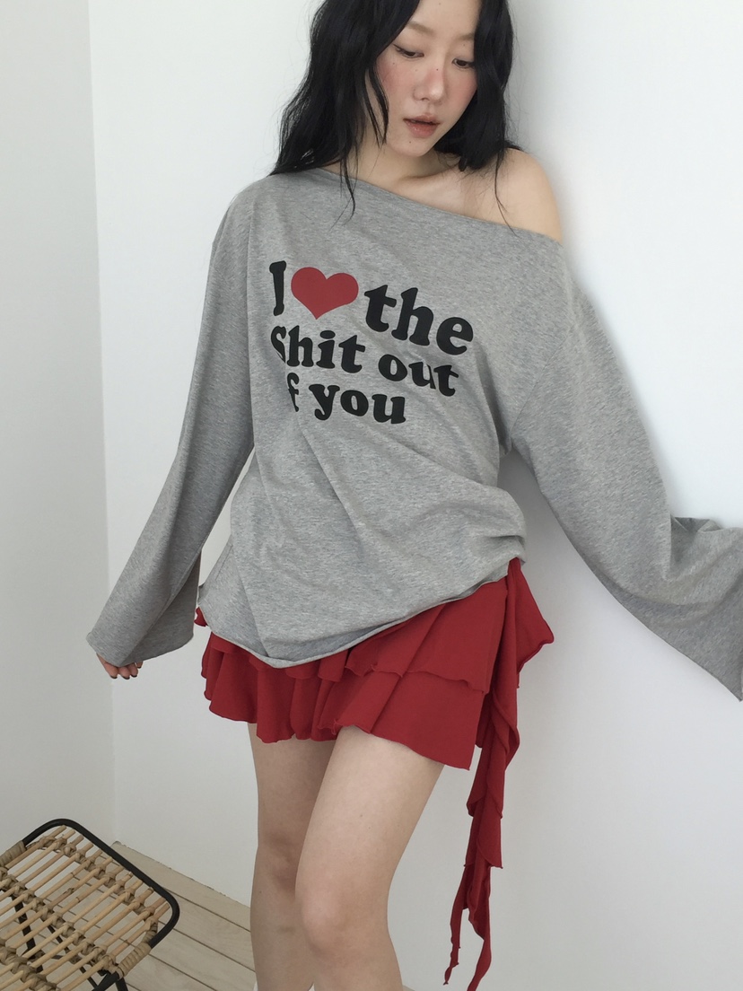 LOVE MOMENT韓國代購女士新品時尚職業人氣休閑26春夏長袖T恤LOVE MOMENT長袖T恤