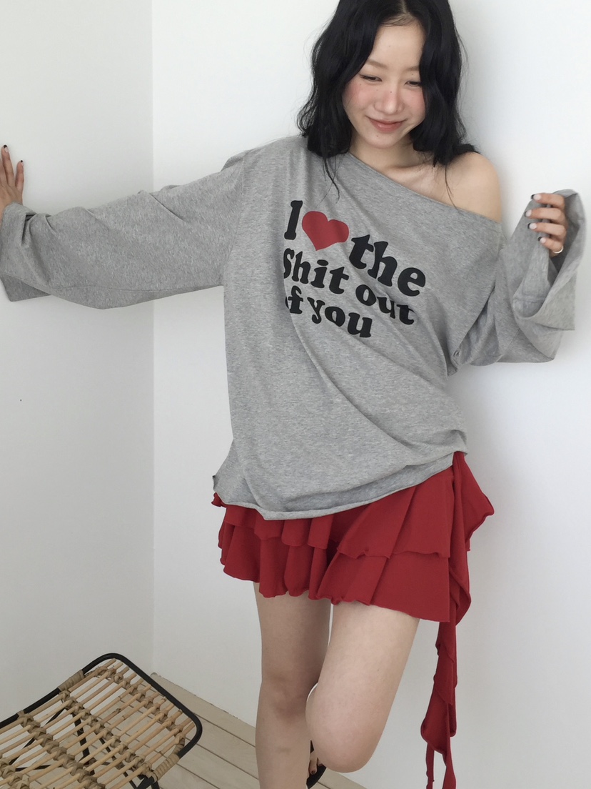 LOVE MOMENT韓國代購女士新品時尚職業人氣休閑26春夏長袖T恤LOVE MOMENT長袖T恤