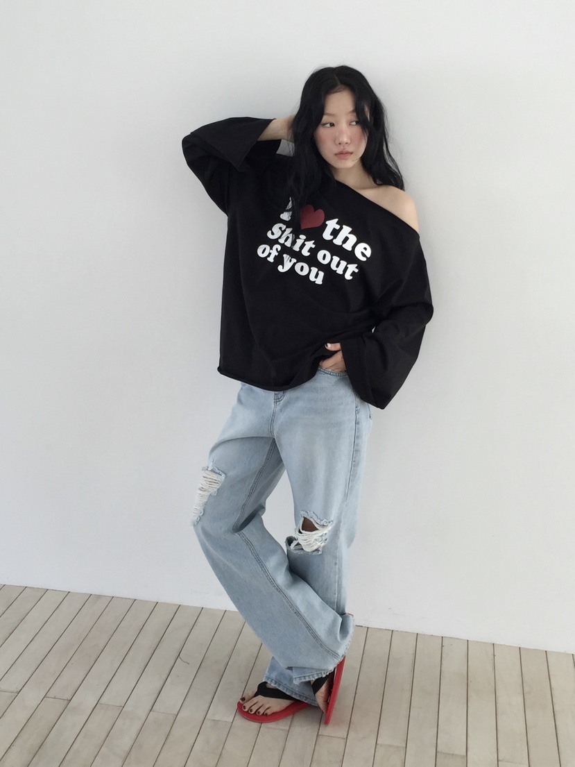 LOVE MOMENT韓國代購女士新品時尚職業人氣休閑26春夏長袖T恤LOVE MOMENT長袖T恤