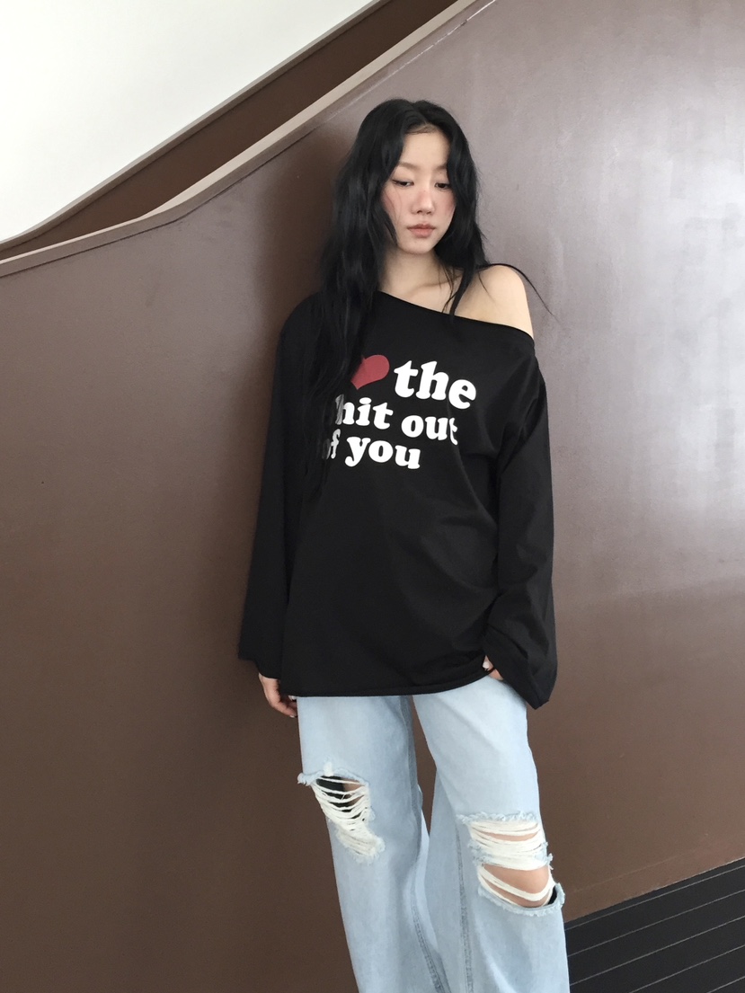 LOVE MOMENT韓國代購女士新品時尚職業人氣休閑26春夏長袖T恤LOVE MOMENT長袖T恤