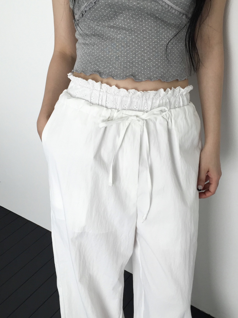 LOVE MOMENT韓國直郵實拍女士新品熱賣職業時尚休閑褲蕾絲LOVE MOMENT休閑褲