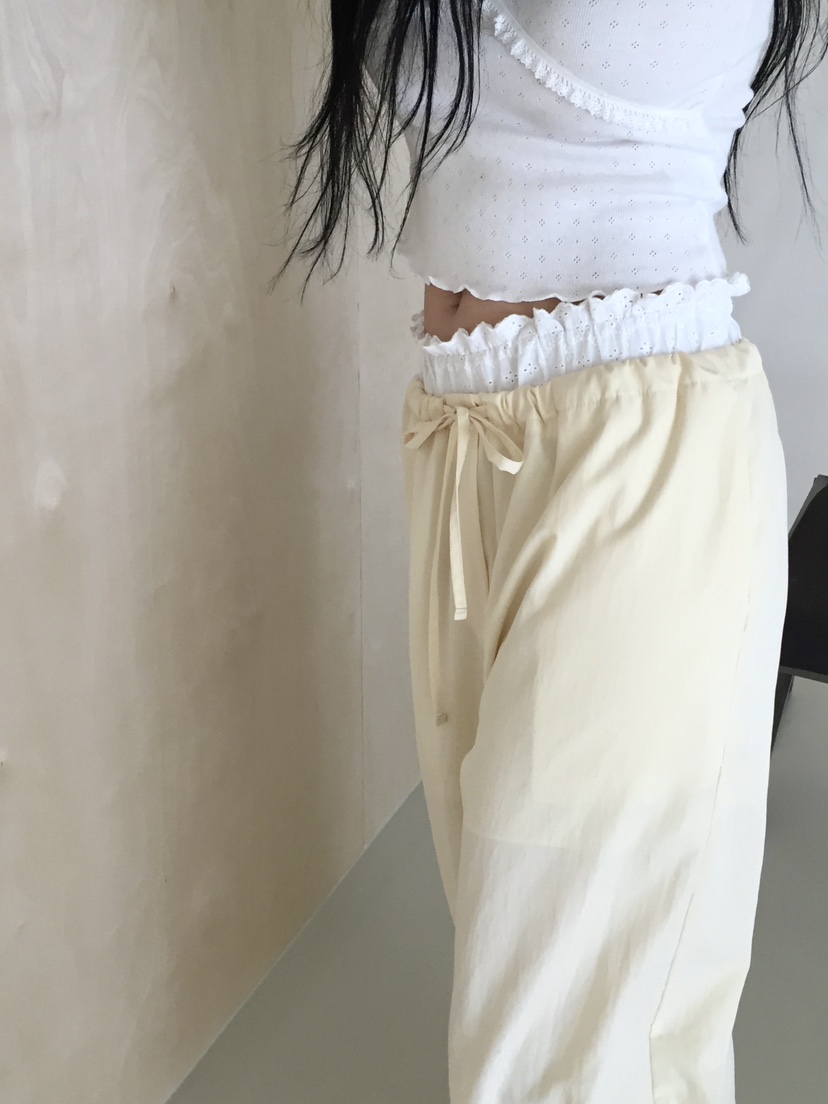 LOVE MOMENT韓國直郵實拍女士新品熱賣職業時尚休閑褲蕾絲LOVE MOMENT休閑褲