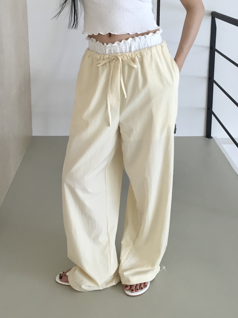 LOVE MOMENT韓國直郵實拍女士新品熱賣職業時尚休閑褲蕾絲LOVE MOMENT休閑褲