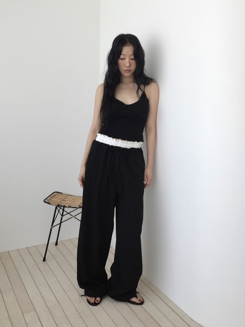 LOVE MOMENT韓國直郵實拍女士新品熱賣職業時尚休閑褲蕾絲LOVE MOMENT休閑褲