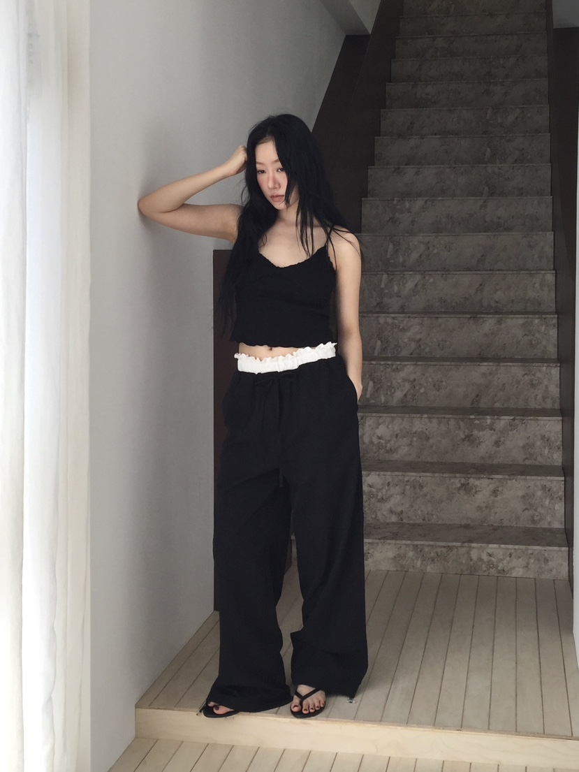 LOVE MOMENT韓國直郵實拍女士新品熱賣職業時尚休閑褲蕾絲LOVE MOMENT休閑褲