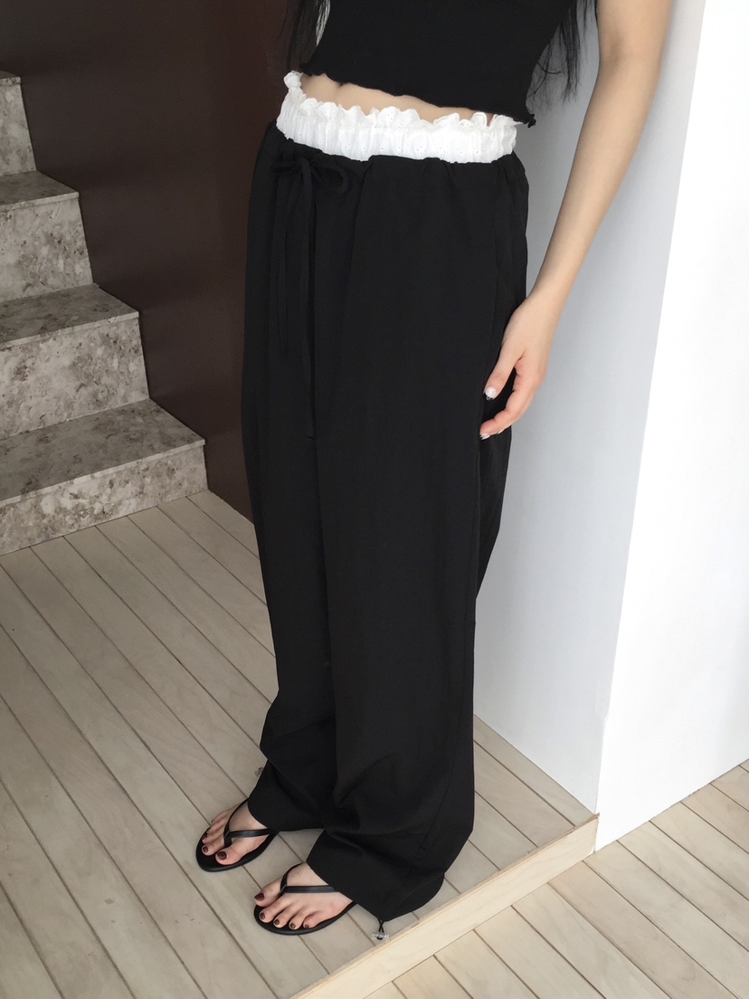 LOVE MOMENT韓國直郵實拍女士新品熱賣職業時尚休閑褲蕾絲LOVE MOMENT休閑褲