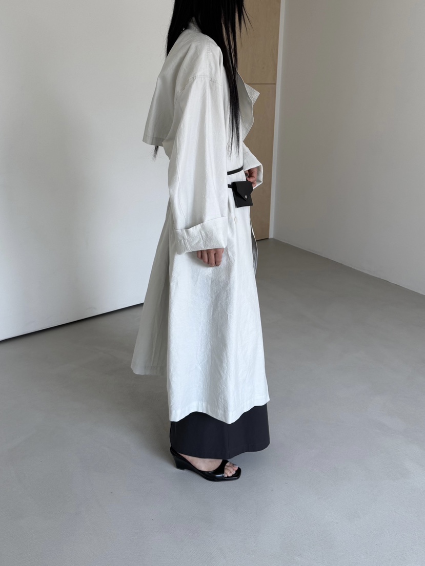 TAUPE韓國東大門直郵女士新品休閑26春夏推薦長款風衣含腰繩TAUPE長款風衣