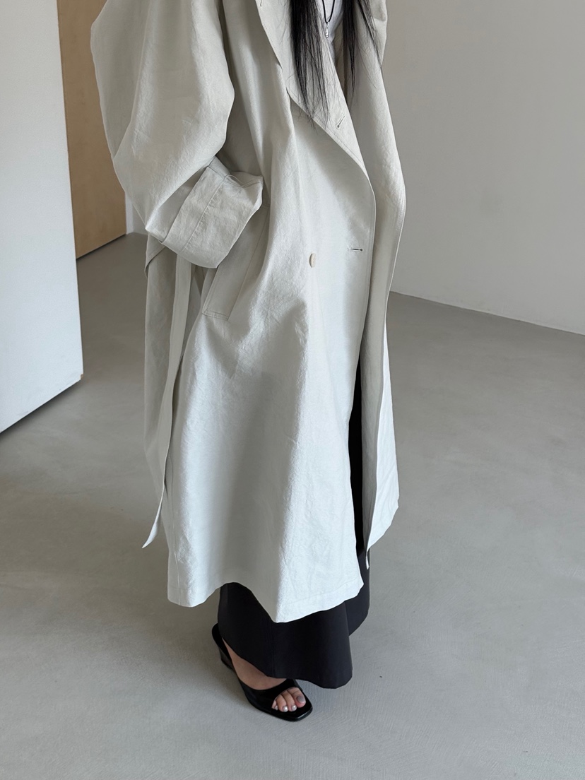 TAUPE韓國東大門直郵女士新品休閑26春夏推薦長款風衣含腰繩TAUPE長款風衣