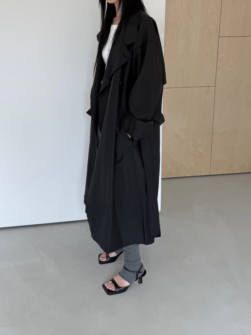 TAUPE韓國東大門直郵女士新品休閑26春夏推薦長款風衣含腰繩TAUPE長款風衣