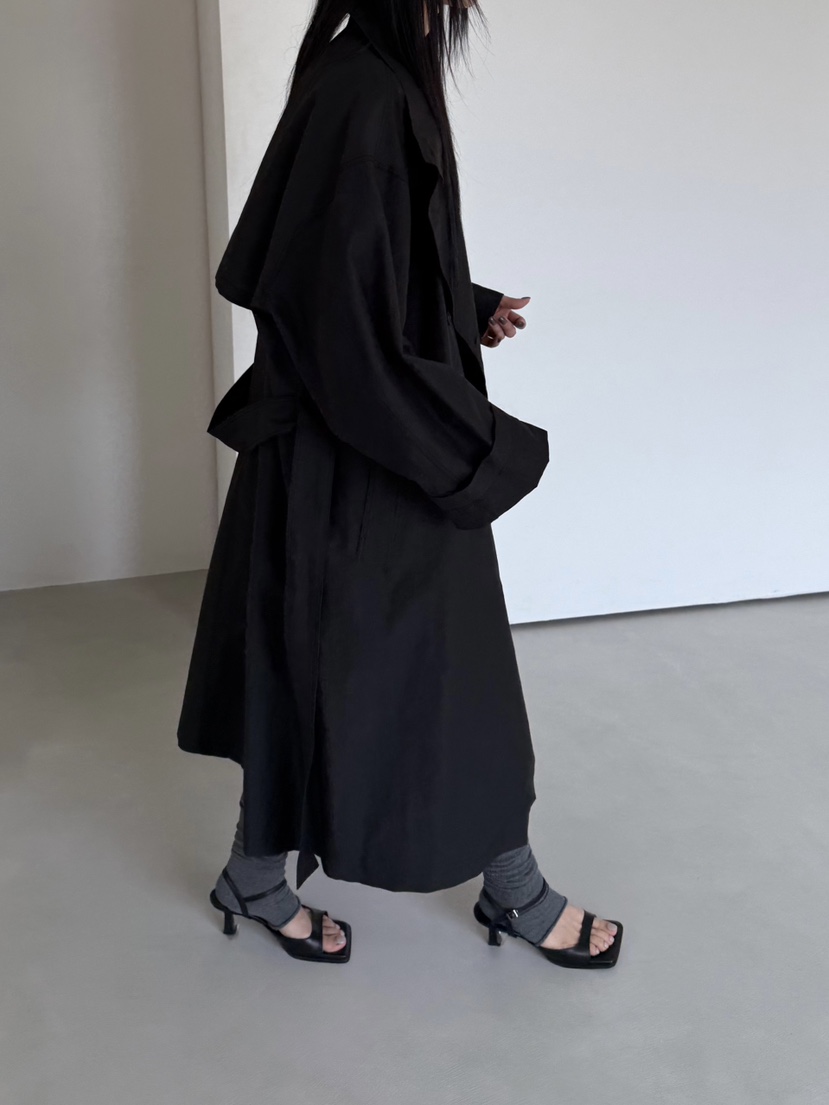 TAUPE韓國東大門直郵女士新品休閑26春夏推薦長款風衣含腰繩TAUPE長款風衣