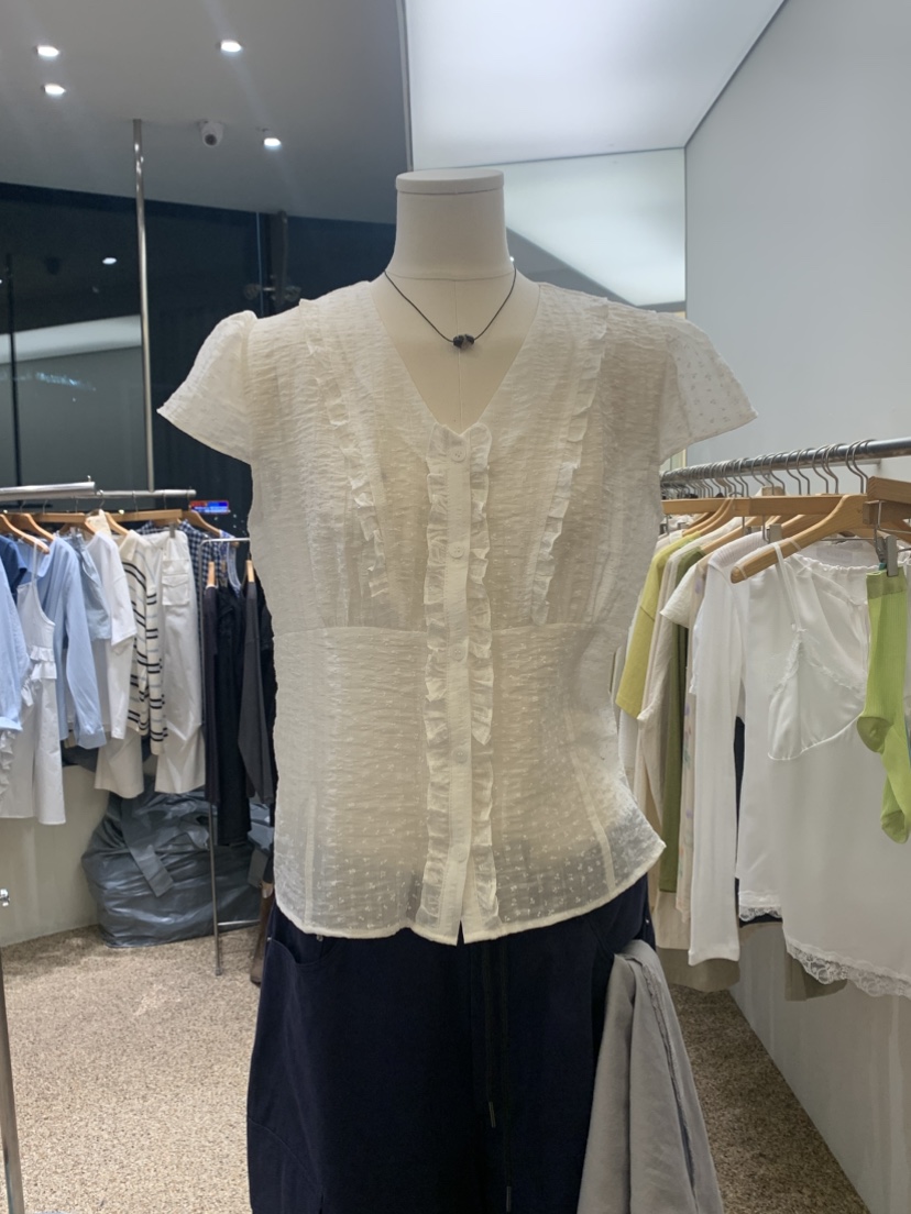 VAARA韓國東大門直郵女士新款人氣26春夏推薦休閑襯衫蕾絲衫VAARA襯衫/蕾絲衫