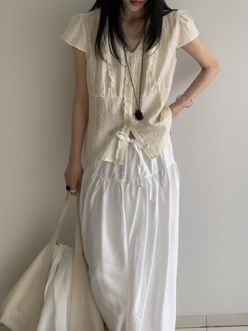 VAARA韓國東大門直郵女士新款人氣26春夏推薦休閑襯衫蕾絲衫VAARA襯衫/蕾絲衫