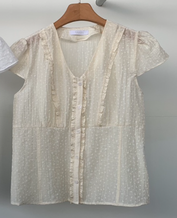 VAARA韓國東大門直郵女士新款人氣26春夏推薦休閑襯衫蕾絲衫VAARA襯衫/蕾絲衫圖色2