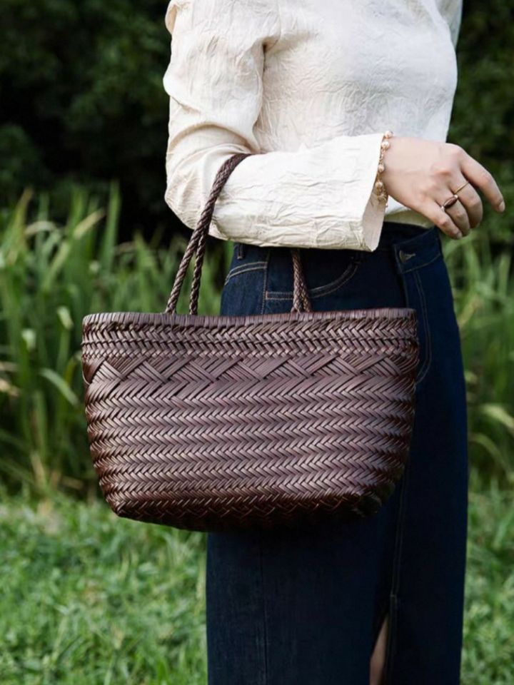 TROUVAILLE韓國直郵實拍女士新品休閑單肩斜跨包牛皮混紡TROUVAILLE單肩/斜跨包