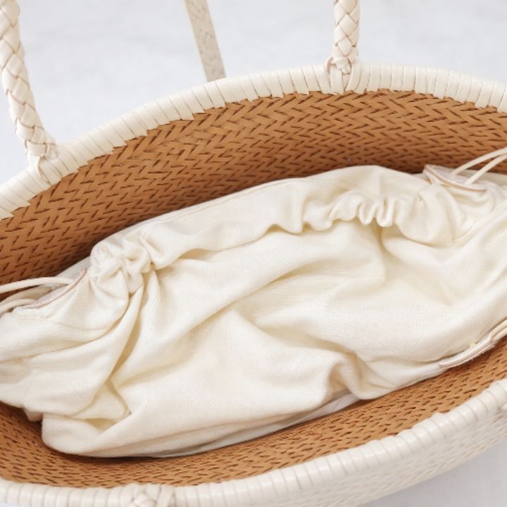 TROUVAILLE韓國直郵實拍女士新品休閑單肩斜跨包牛皮混紡TROUVAILLE單肩/斜跨包