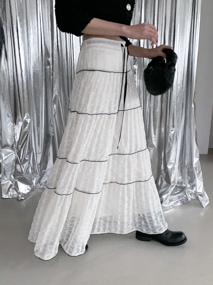 VERANDA韓國直郵女裝新品熱賣26春夏人氣職業時尚長裙蕾絲花VERANDA長裙