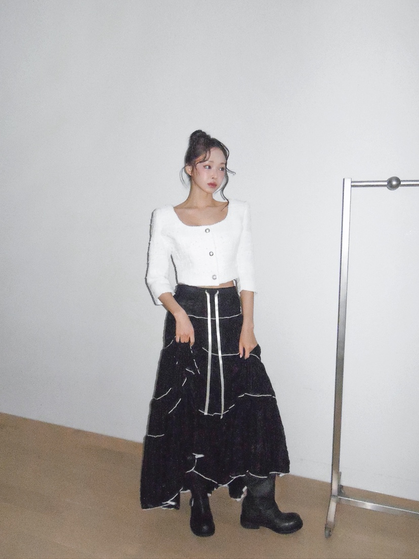 VERANDA韓國直郵女裝新品熱賣26春夏人氣職業時尚長裙蕾絲花VERANDA長裙