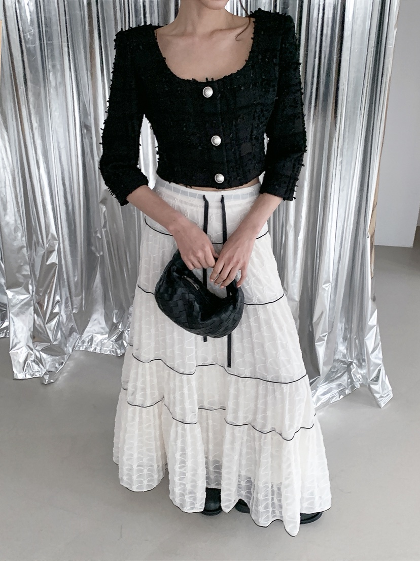 VERANDA韓國直郵女裝新品熱賣26春夏人氣職業時尚長裙蕾絲花VERANDA長裙