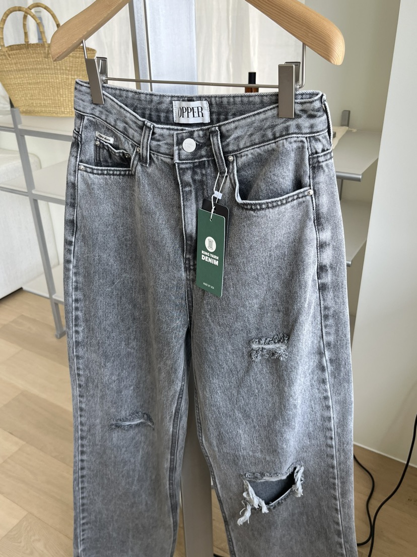 OP PER韓國東大門直郵女士新款26春夏休閑推薦熱賣牛仔褲OPPER-simplebeige牛仔褲