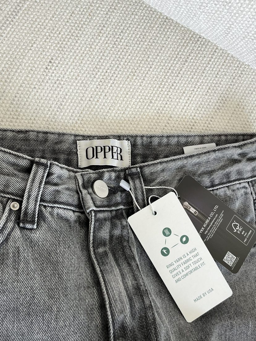 OP PER韓國東大門直郵女士新款26春夏休閑推薦熱賣牛仔褲OPPER-simplebeige牛仔褲