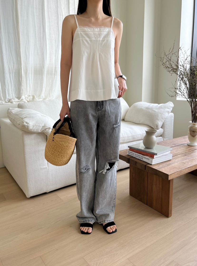 OP PER韓國東大門直郵女士新款26春夏休閑推薦熱賣牛仔褲OPPER-simplebeige牛仔褲