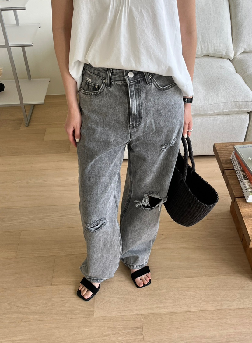 OP PER韓國東大門直郵女士新款26春夏休閑推薦熱賣牛仔褲OPPER-simplebeige牛仔褲