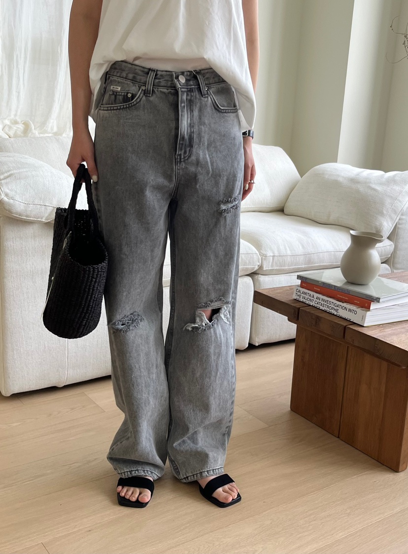 OP PER韓國東大門直郵女士新款26春夏休閑推薦熱賣牛仔褲OPPER-simplebeige牛仔褲