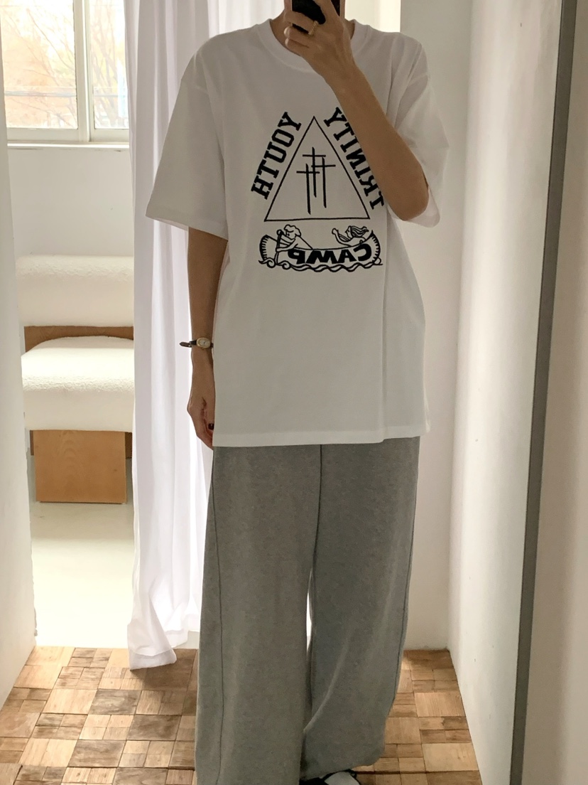 A Flan韓國東大門代購女裝新品26春夏休閑職業推薦T恤刺繡AFN/FLAN EDITIONT恤圖色1