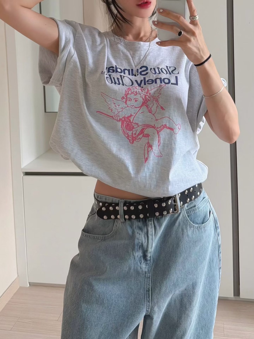 MORAN/MOSCO/SUGAR CASE韓國直郵女裝新品人氣26春夏T恤MORAN/MOSCO/SUGAR CASET恤圖色2