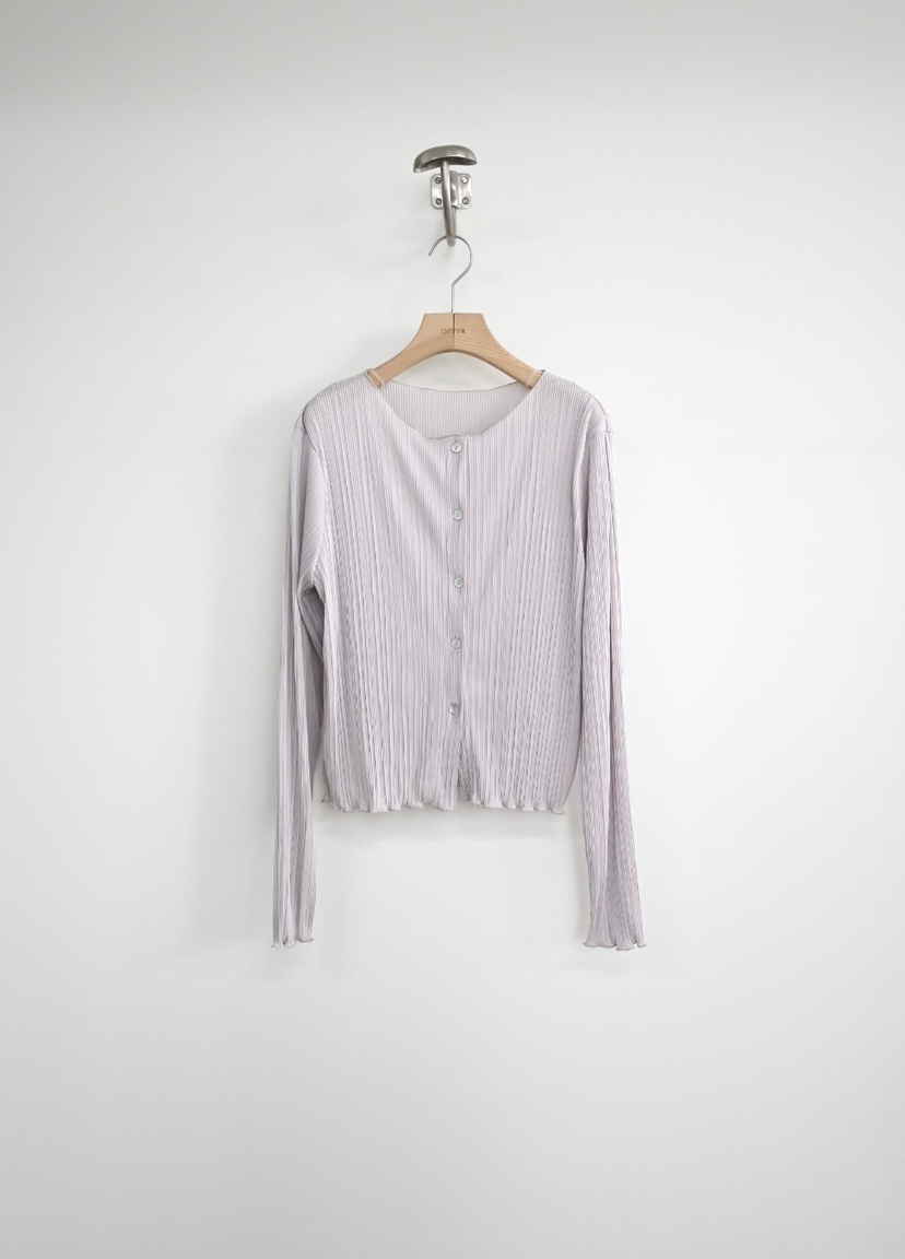 OP PER韓國東大門直郵女士新款職業推薦長袖T恤褶裥開衫OPPER-simplebeige長袖T恤圖色2